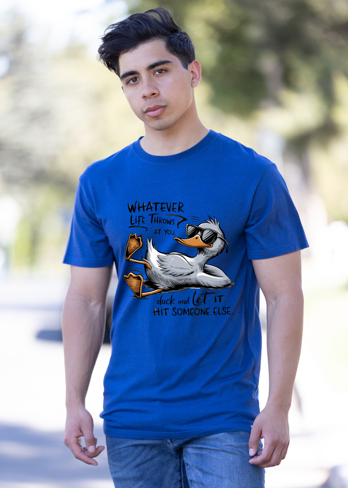 Whatever Life Throws at You Funny Unisex Bamboo/Cotton Graphic T-Shirt