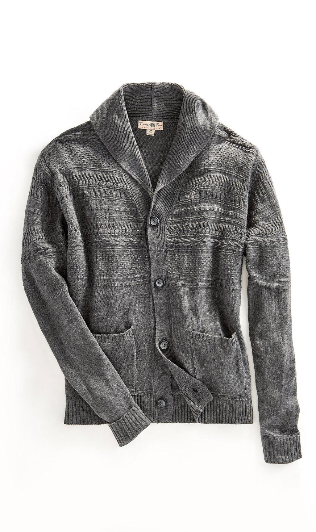 Men's Jacquard Knit Shawl Collar Cardigan Sweater