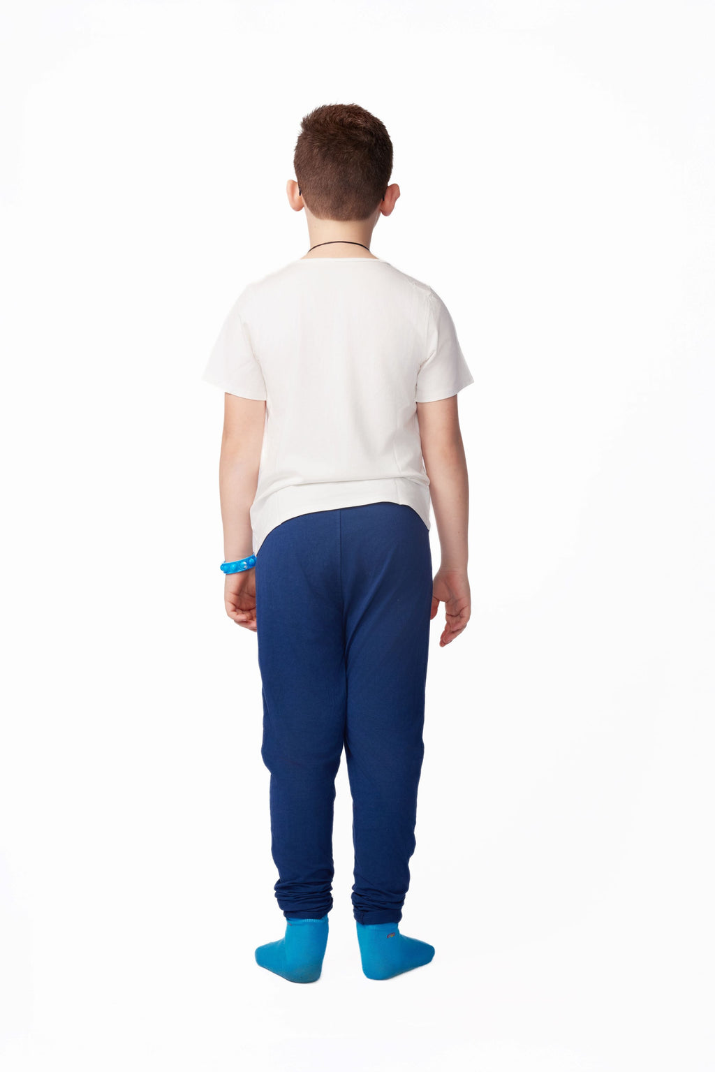 The Everday Sensory Friendly White Tee w Chewy necklace- *actual chewy necklace design may vary, but color will match tee*