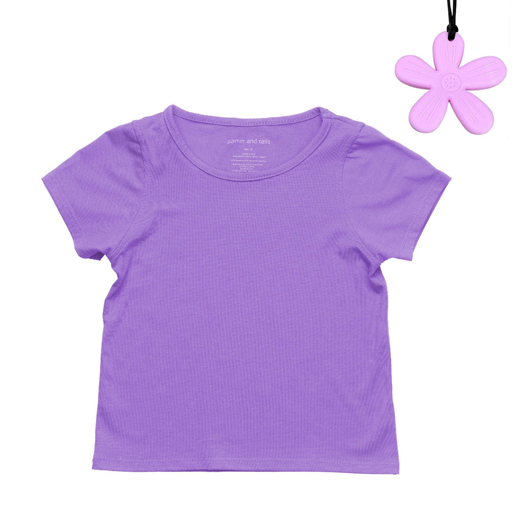 The Everday Sensory Friendly Peri Tee w Chewy Necklace-- *actual chewy necklace design may vary, but color will match tee*