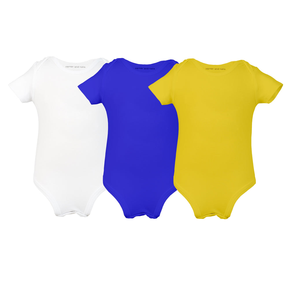 The Three’s Company Onesie Pack- 3 Pack of the softest Bamboo Onesie's